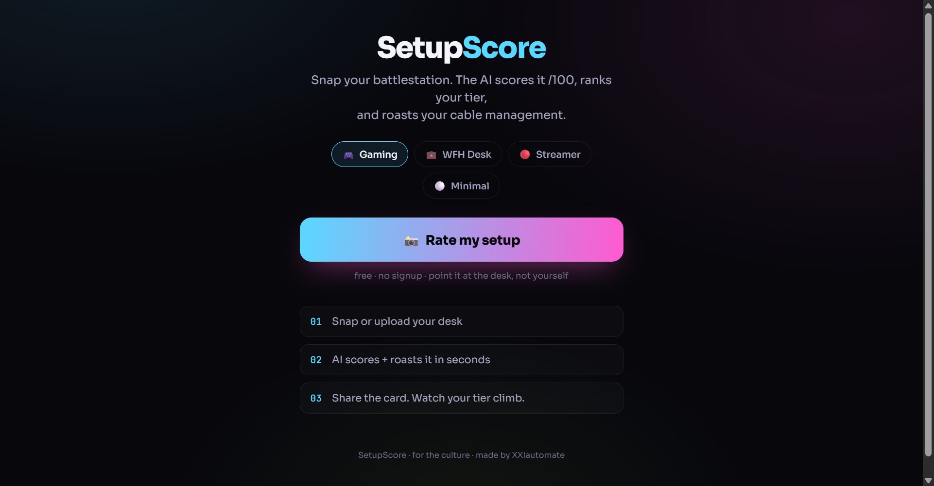 SetupScore app
